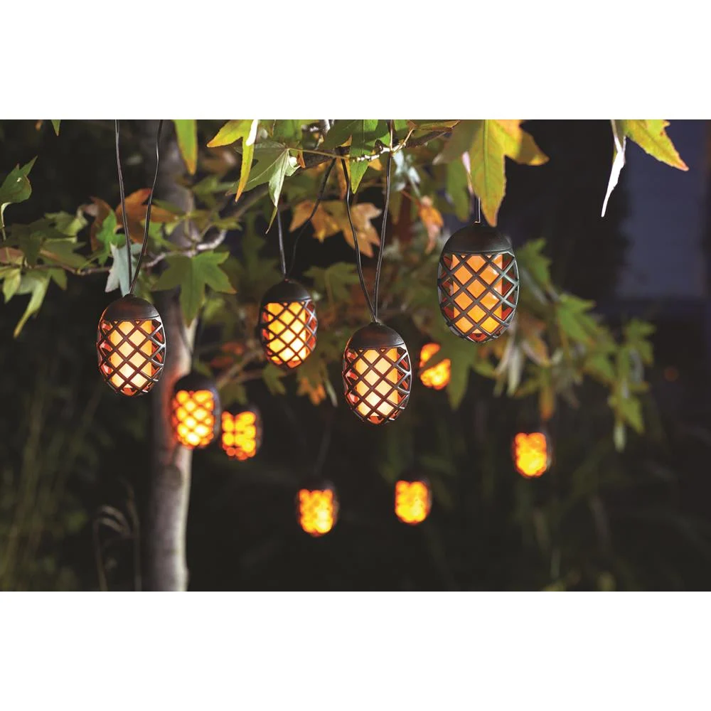 10 Flaming Solar String Lights