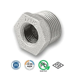 2" x 1 1/2" Galvanised Reducing Bush Tube/Pipe Fitting EN10242