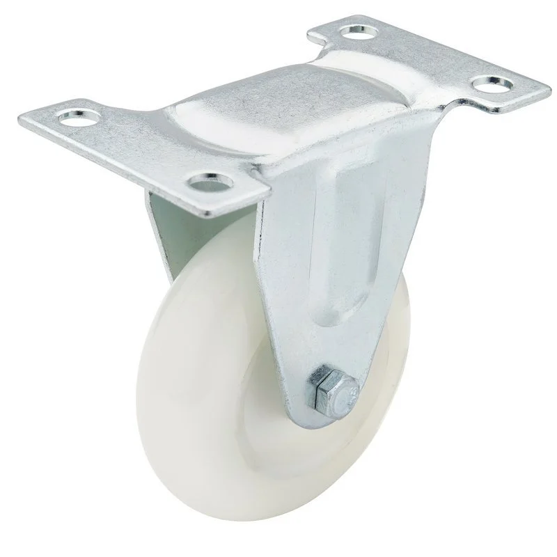DRAPER 75mm Dia. Fixed Plate Fixing Nylon Wheel - S.W.L. 100Kg