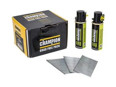 Champion 16G 38mm 2nd Fix Straight Galvanised Brad Nails (2000 Pack + 2 Fuel Cells)