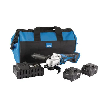 Draper 99730 D20 20V 115mm Brushless Grinder Kit with 2x 5.0Ah Batteries, Charger and Bag