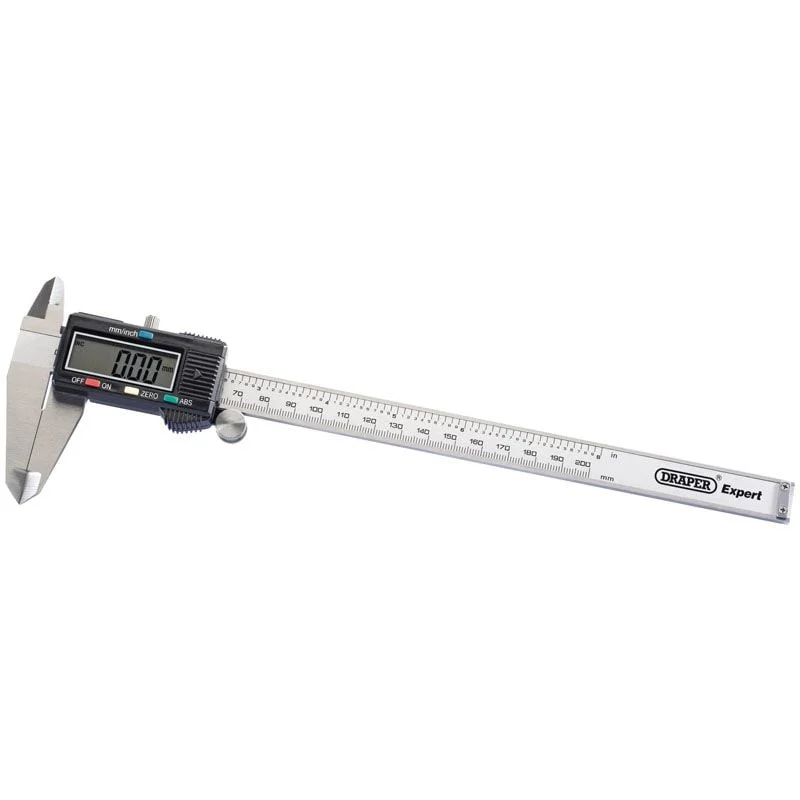 Draper PVC200D/B Dual Reading Digital Vernier Caliper, 0 - 200mm/0 - 9" - (80799)