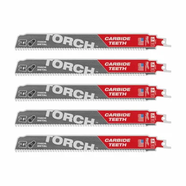 Milwaukee 48475552 Heavy Duty Torch™ Reciprocating Saw Blade with Carbide™ Teeth 230mm x 10 TPI (5 Pack)