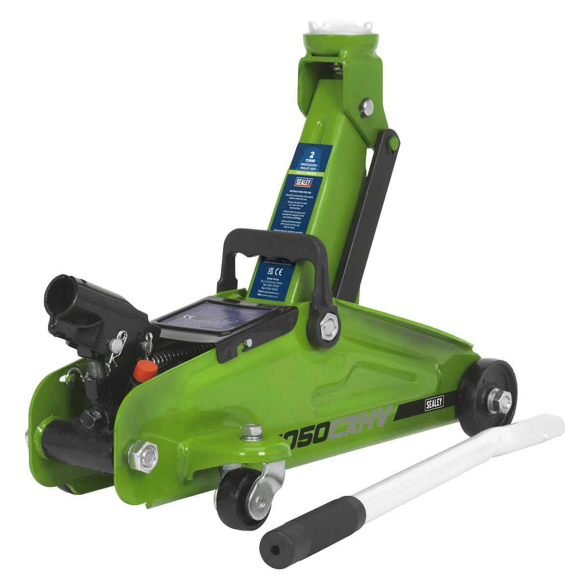 Sealey 1050CXHV Trolley Jack 2tonne Short Chassis - Hi-Vis