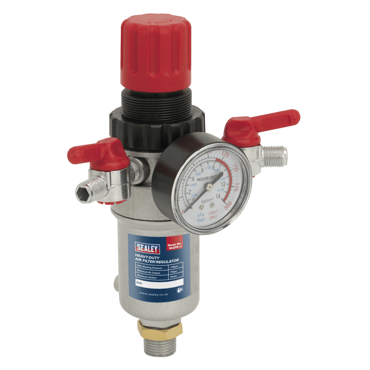 Sealey SA2FR Air Filter/Regulator Heavy-Duty