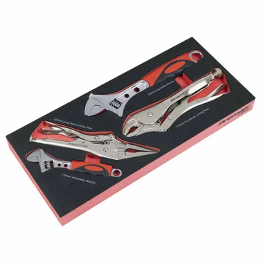 Sealey TBT59 Locking Pliers & Adjustable Wrench Set with Tool Tray (4 Pieces)