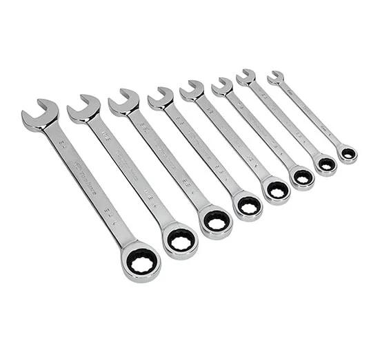 Siegen S0984 From Sealey Combination Ratchet Spanner Set 8pc Imperial - Spanners