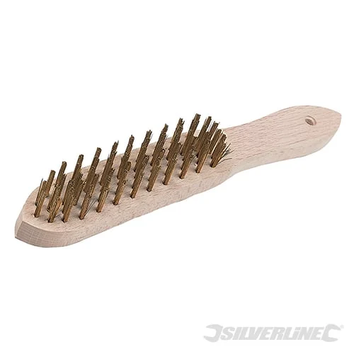 Silverline Brassed Wire Brush 4 Row - PB05