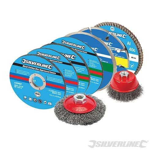 Silverline Cutting & Grinding Discs Kit 12pce 12pce 115mm - 633831