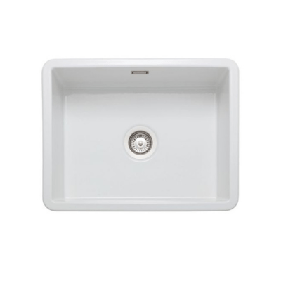 Single Bowl Inset/Undermount Fireclay White Ceramic Kitchen Sink