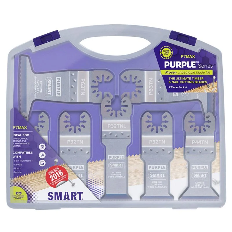 SMART Purple Series P7MAX 7 Piece Titanium Alloy Bi-metal Blade Set