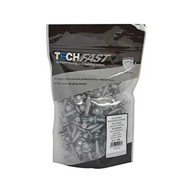TechFast 6.3 x 32mm Composite Sheet to Timber Hex Screw T17 Gash Point TFHW16GP6332 (100 Pack)