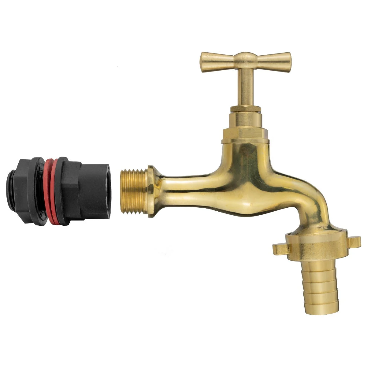 Water Butts Kit 1/2" With Polish Brass Tap 19mm Outlet